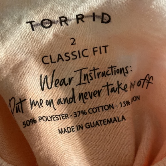 Torrid Pink and Blue Vintage Triblend Crew Neck Short Sleeve Tee - Picture 5 of 5